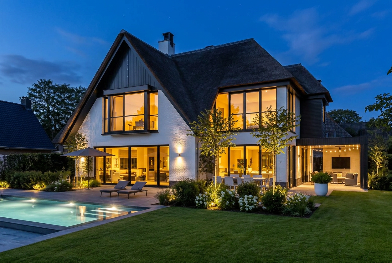 Villa bij twilight